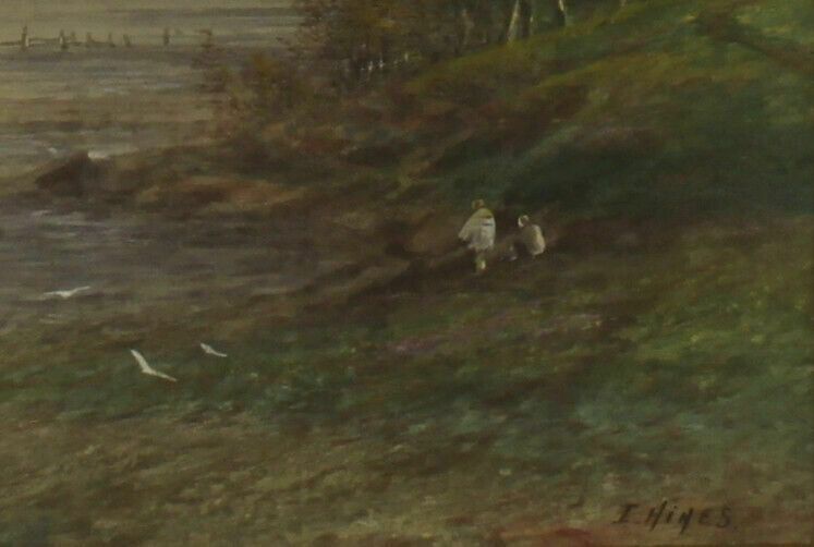 Watercolour By I Hines. Watching Sailing Boats In The Lake District photo for sale