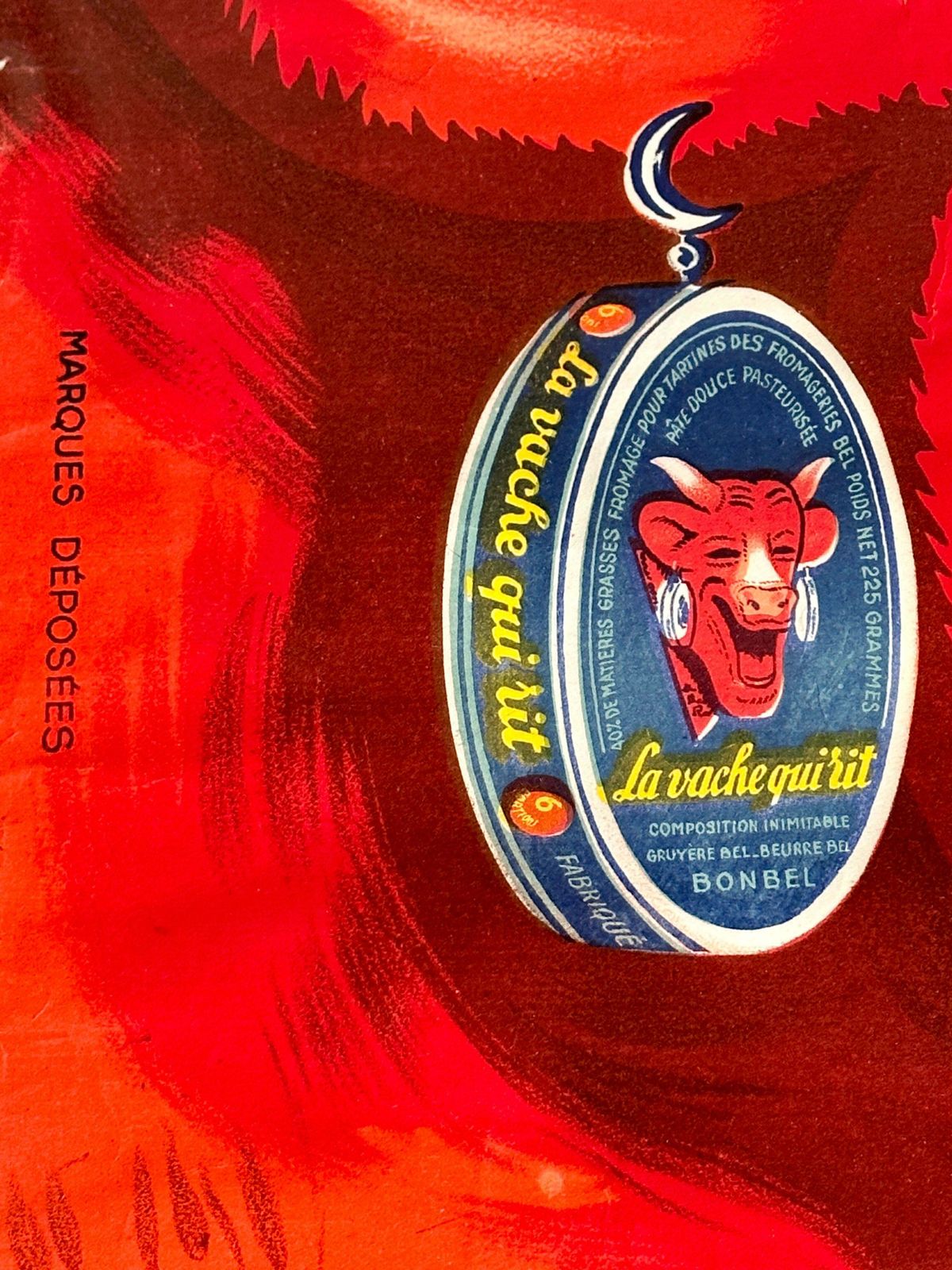 Fabulous Early Rare Original Antique French Lithograph “Laughing Cow” Advertising Poster/Art/Picture By Benjamin Rabier (1864 1939) photo vintage