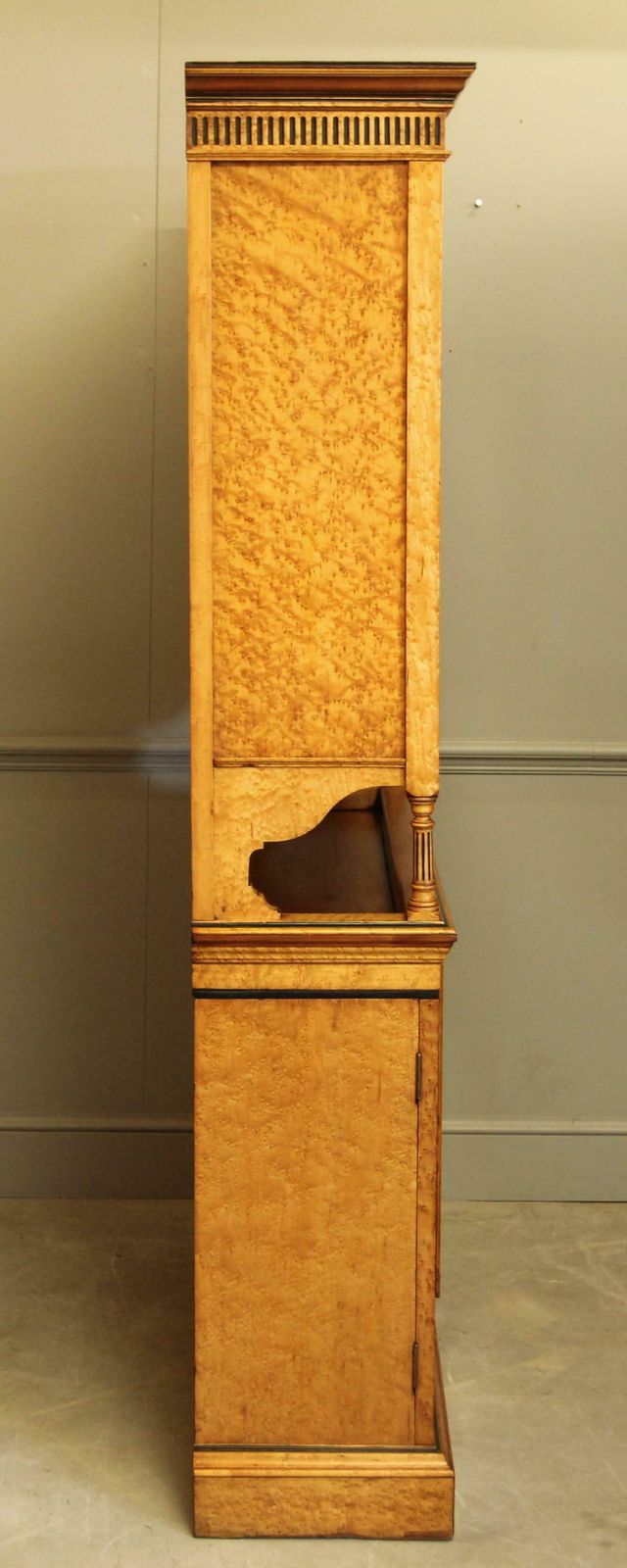 Victorian Bird's Eye Maple Display Bookcase photo vinterior