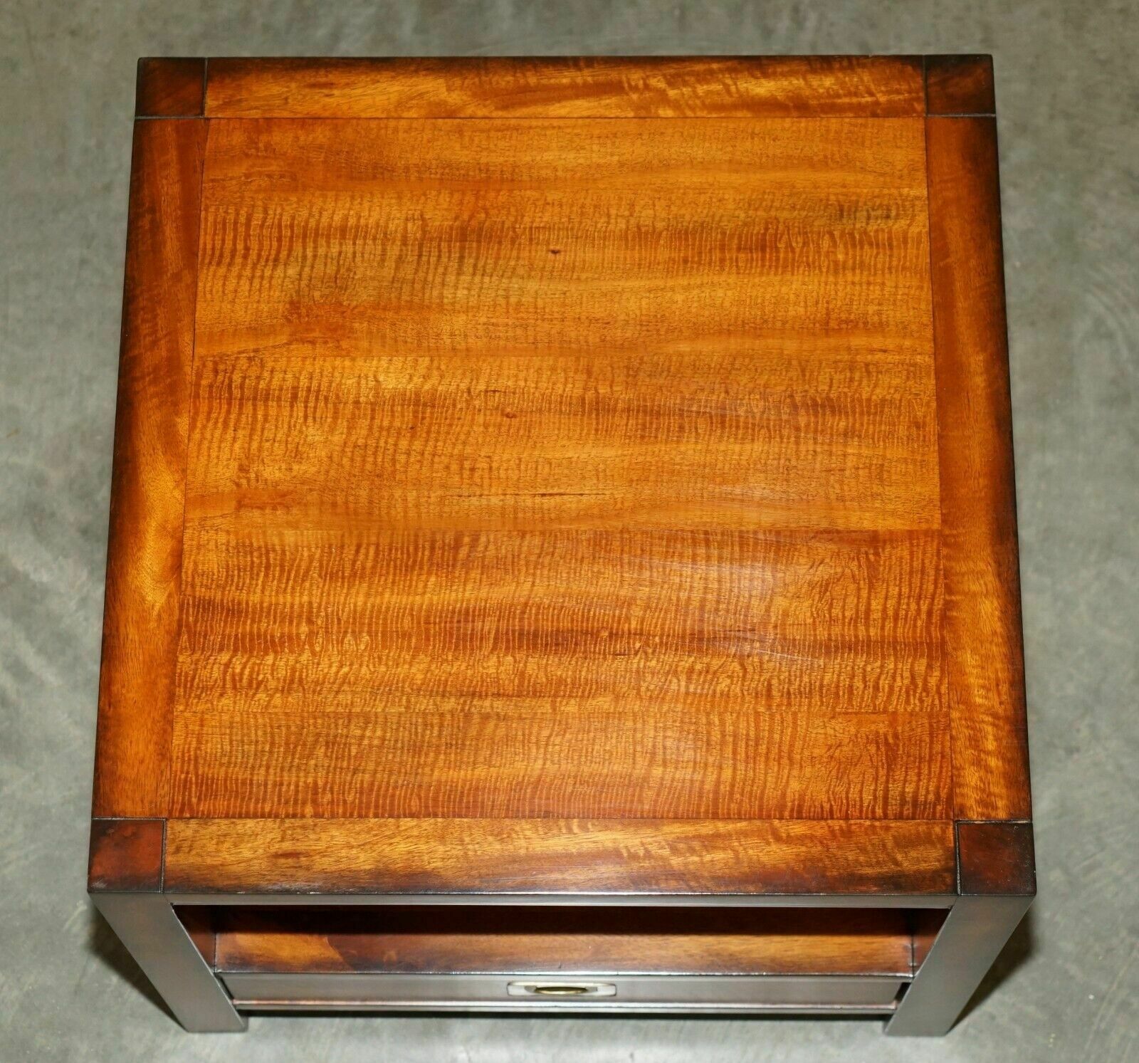 Stunning Pair Of Two Tier Military Campaign Side End Tables Large Single Drawers photo 1850.0