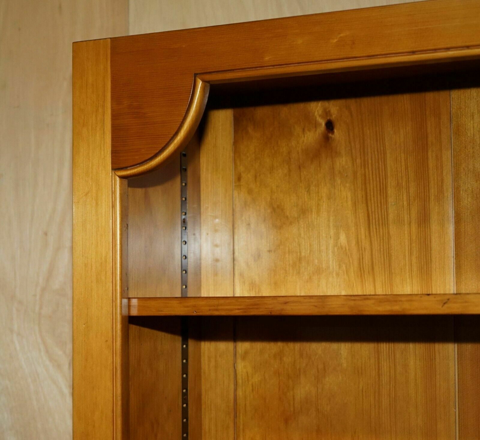 Pair Of Vintage Cherrywood Open Library Bookcases With Lockable Cupboard Bases photo vinterior