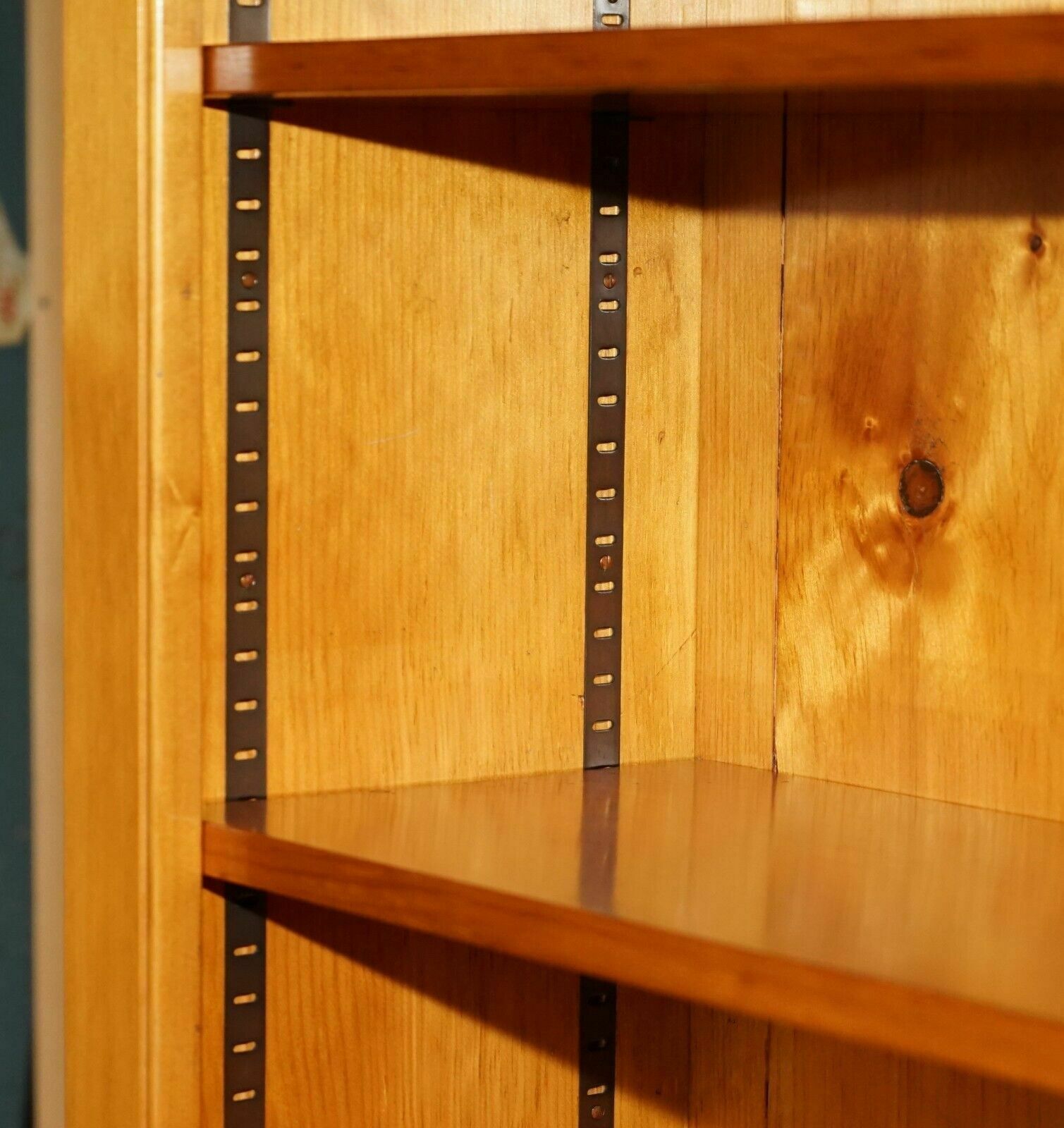 2850.0 Pair Of Vintage Cherrywood Open Library Bookcases With Lockable Cupboard Bases photo