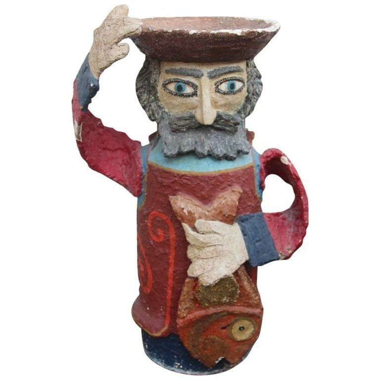 Large Sculpture De Simone 1960 Very Special And Rare, Fisherman