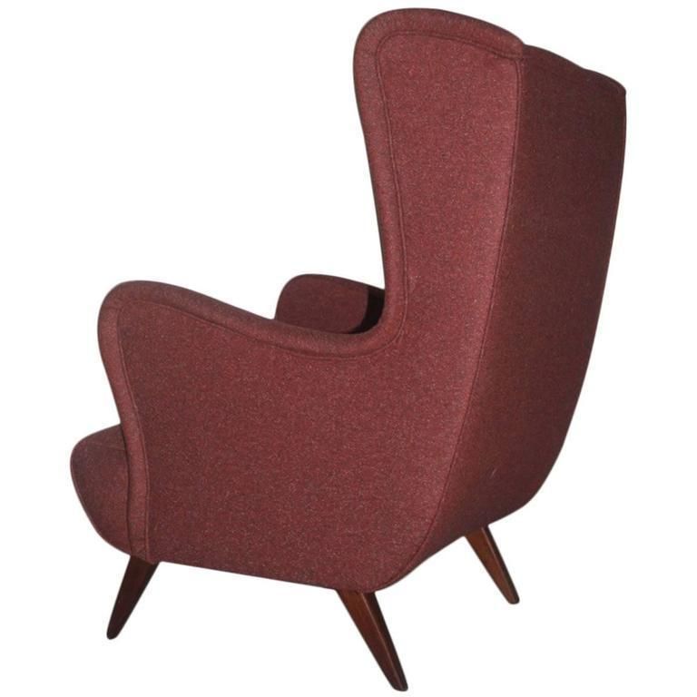 Italian 1950s Armchair Design And Exceptional Shape, Mid Century
