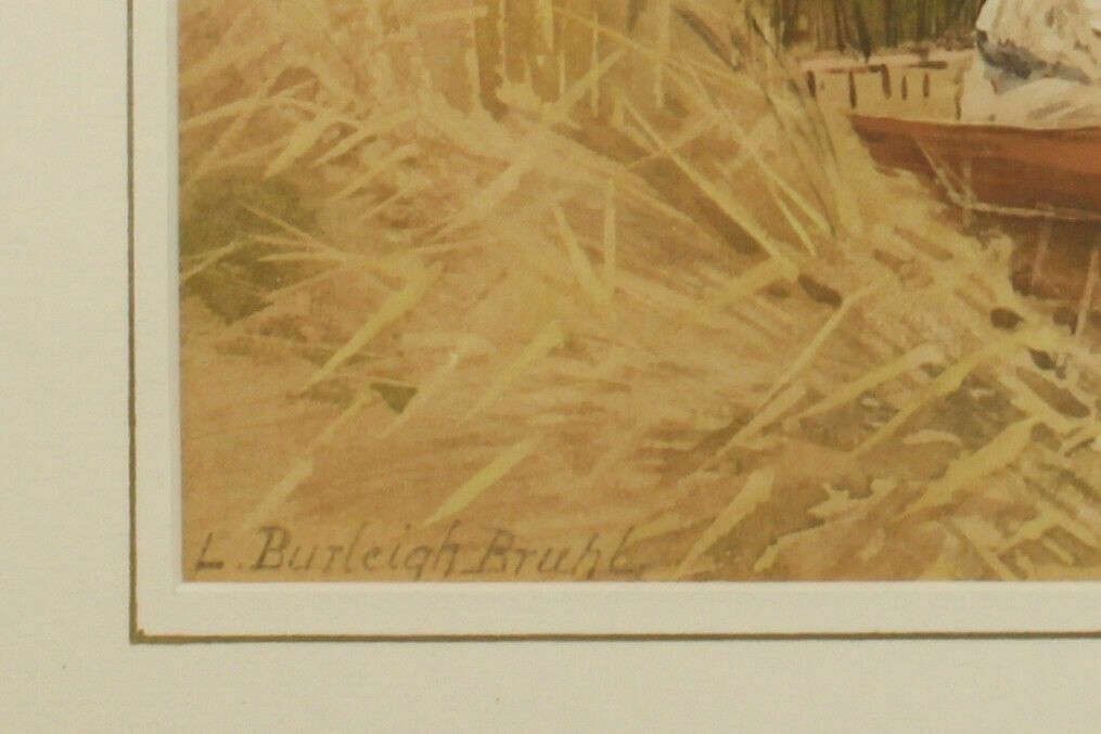 Print From A Watercolour By Louis Burleigh Bruhl. Rowing On The Norfolk Broads photo for sale