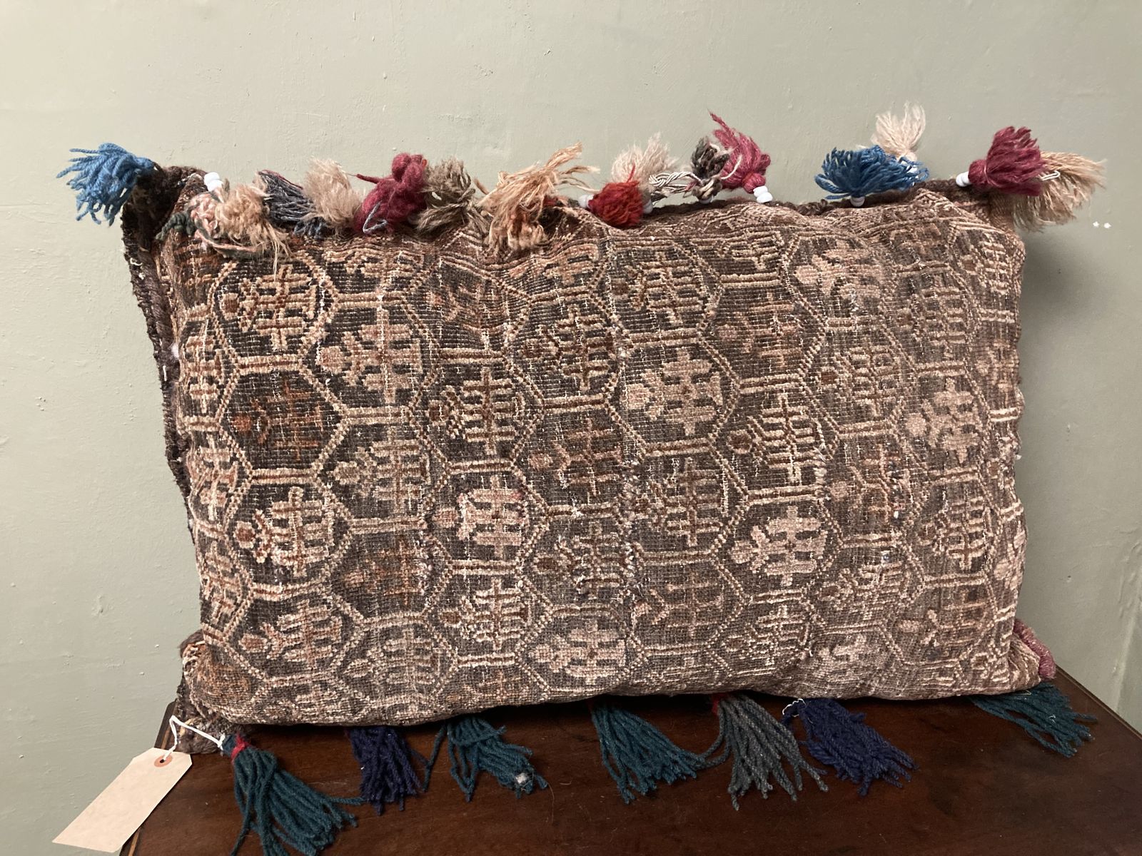 Large Antique Afghan Beluch Beaded Floor Cushion photo for sale