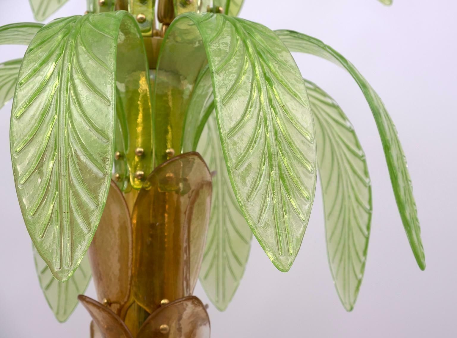 Murano Glass And Brass Palm Tree Floor Lamp, 1970s, Pair photo buy