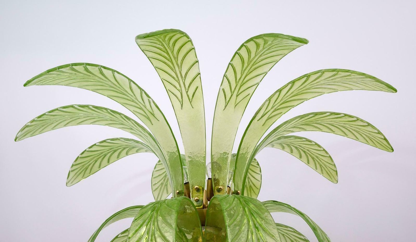 photo furniture Murano Glass And Brass Palm Tree Floor Lamp, 1970s, Pair
