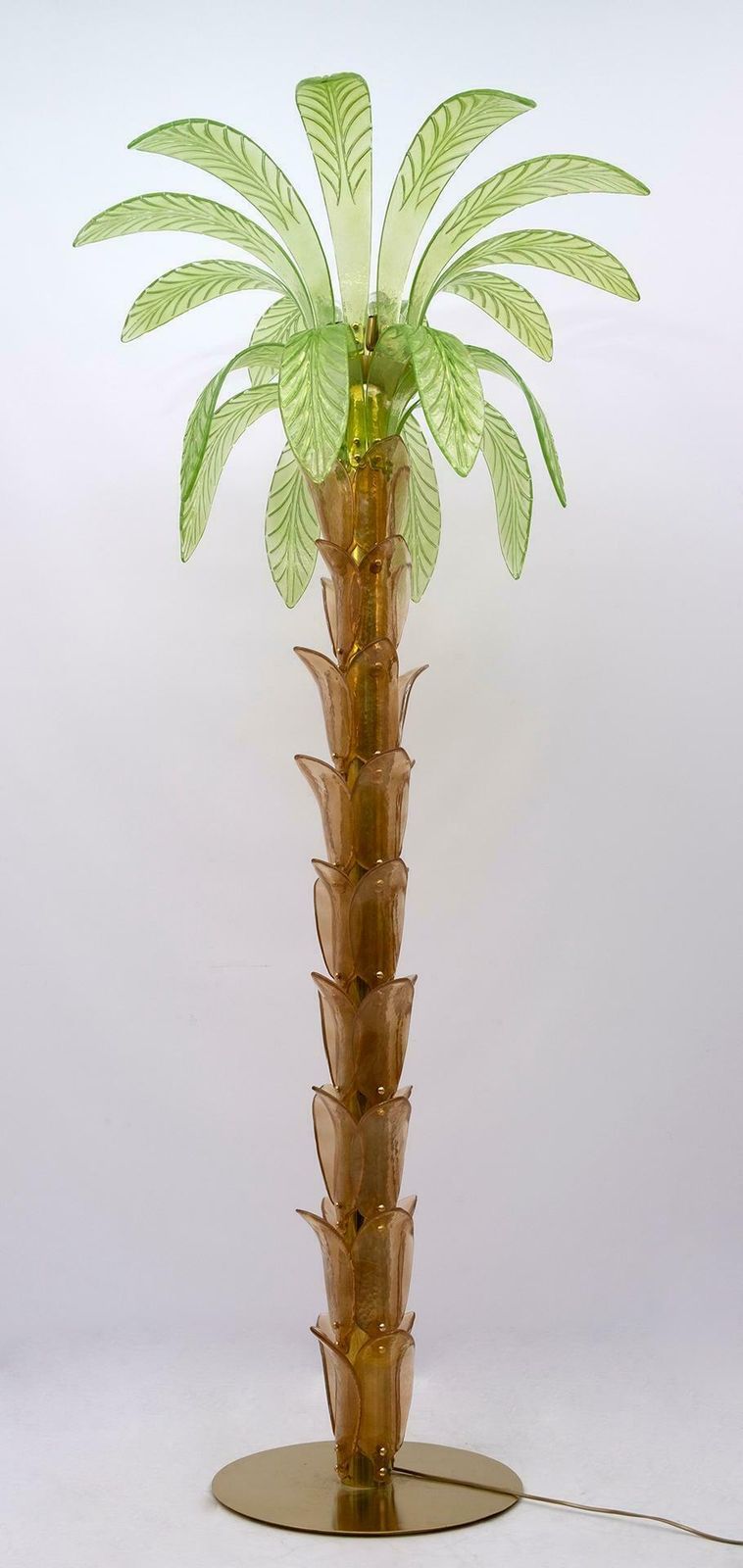 photo buy Murano Glass And Brass Palm Tree Floor Lamp, 1970s, Pair