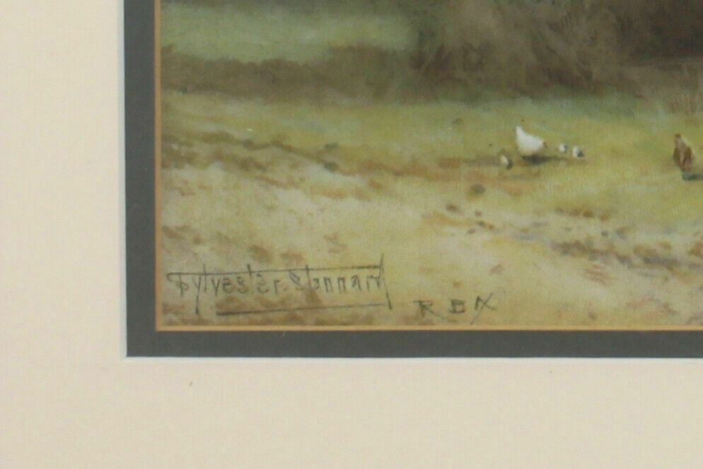Print From A Watercolour By Sylvester Stannard. Farmhouse With Broken Gate photo for sale