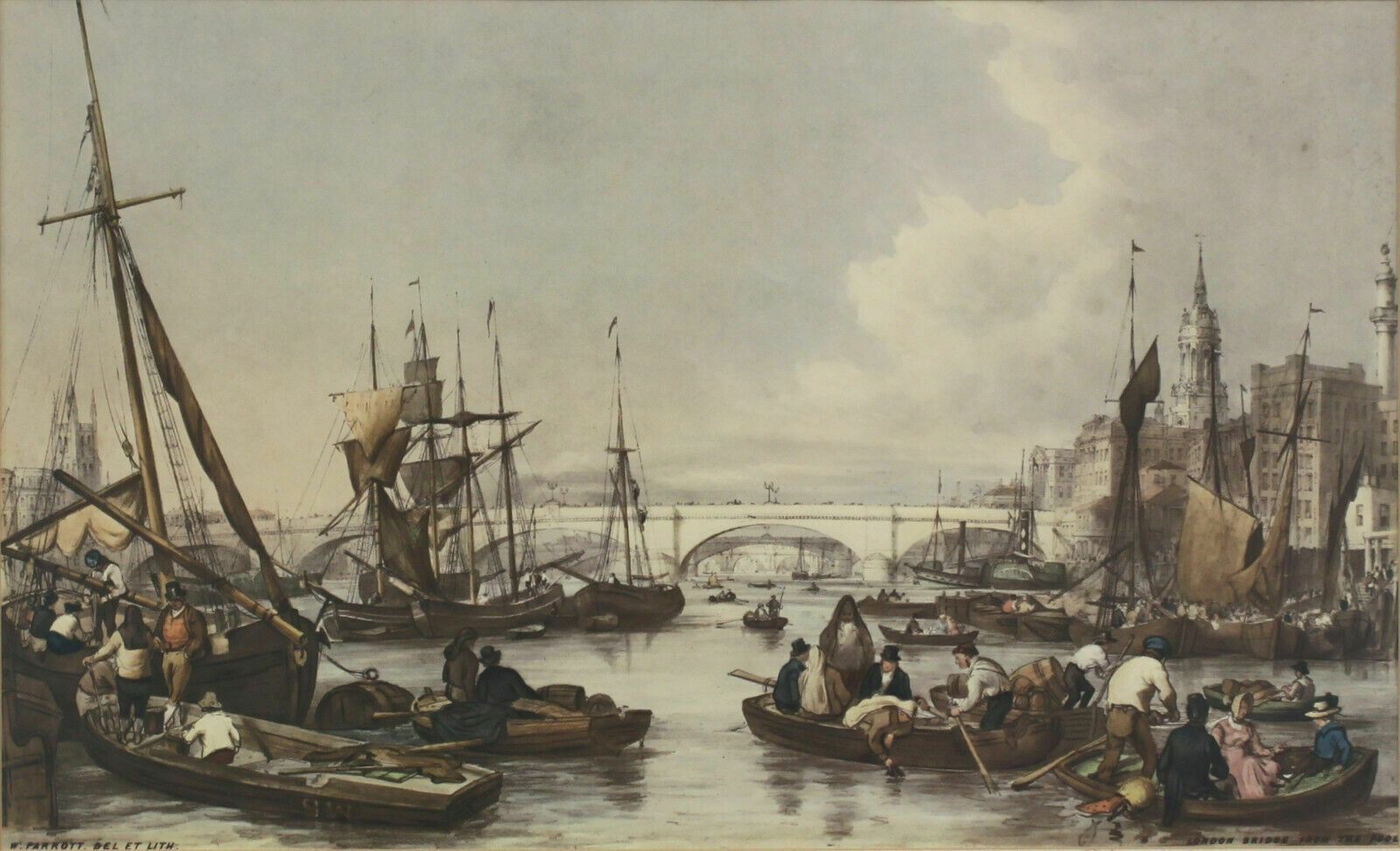 Copy Of 18th Century Lithograph. London Bridge From The Pool photo furniture