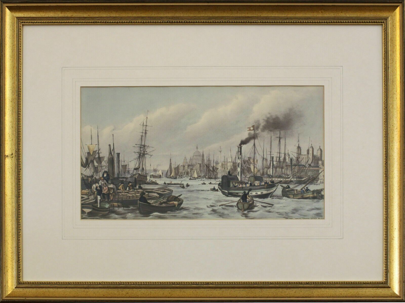 Copy Of 18th Century Lithograph. The Pool Looking Towards London Bridge
