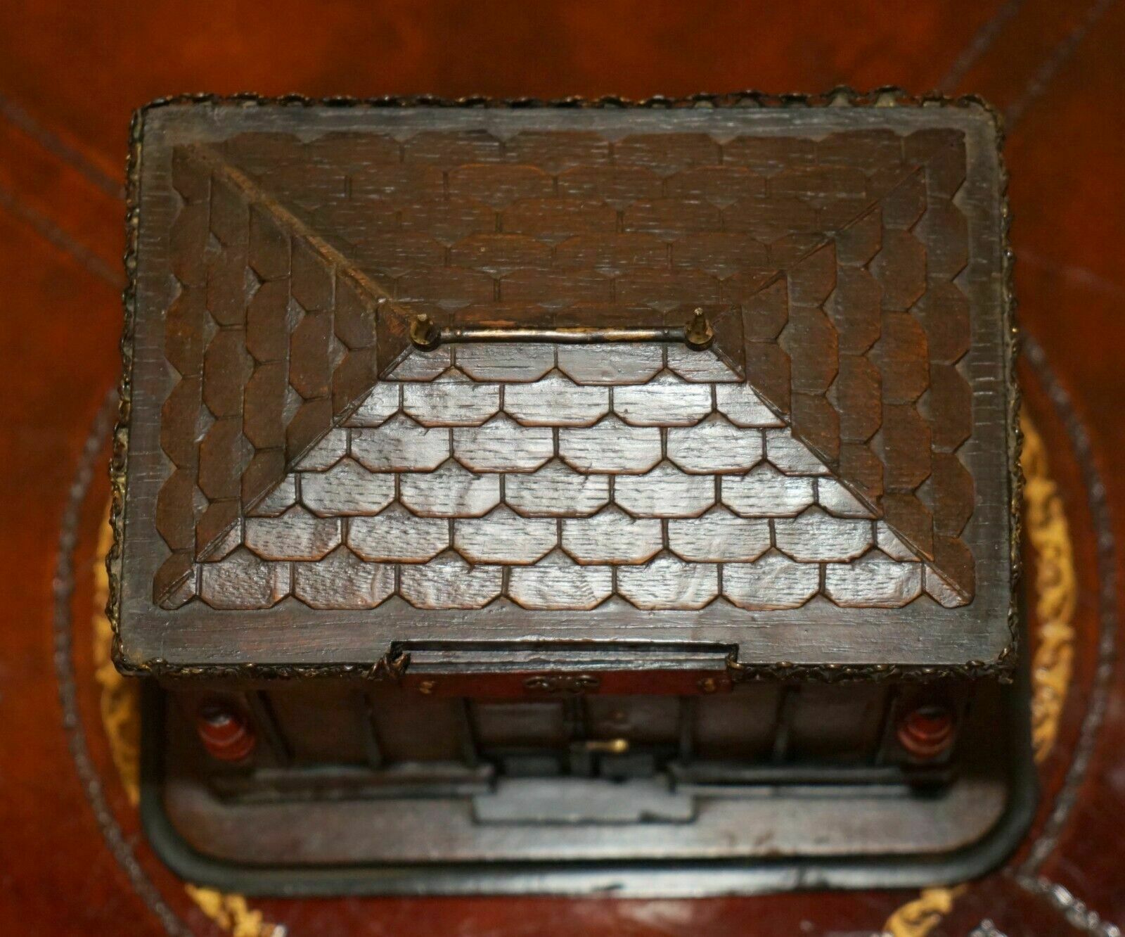 Antique Circa 1900 French Cigar Box Modelled As A Pagoda Top Chinese Shop photo buy