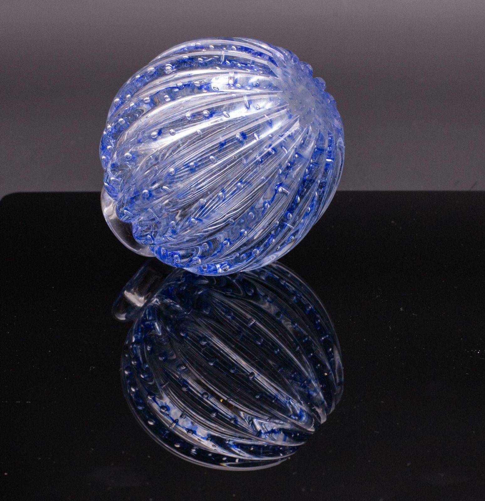 Set Of 2 Bubbles Blu Vase By Barovier E Toso, 1950s photo buy
