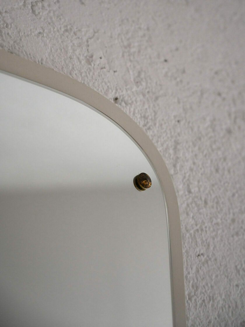 Deco Mirror With White Painted Wooden Frame And Golden Details photo furniture