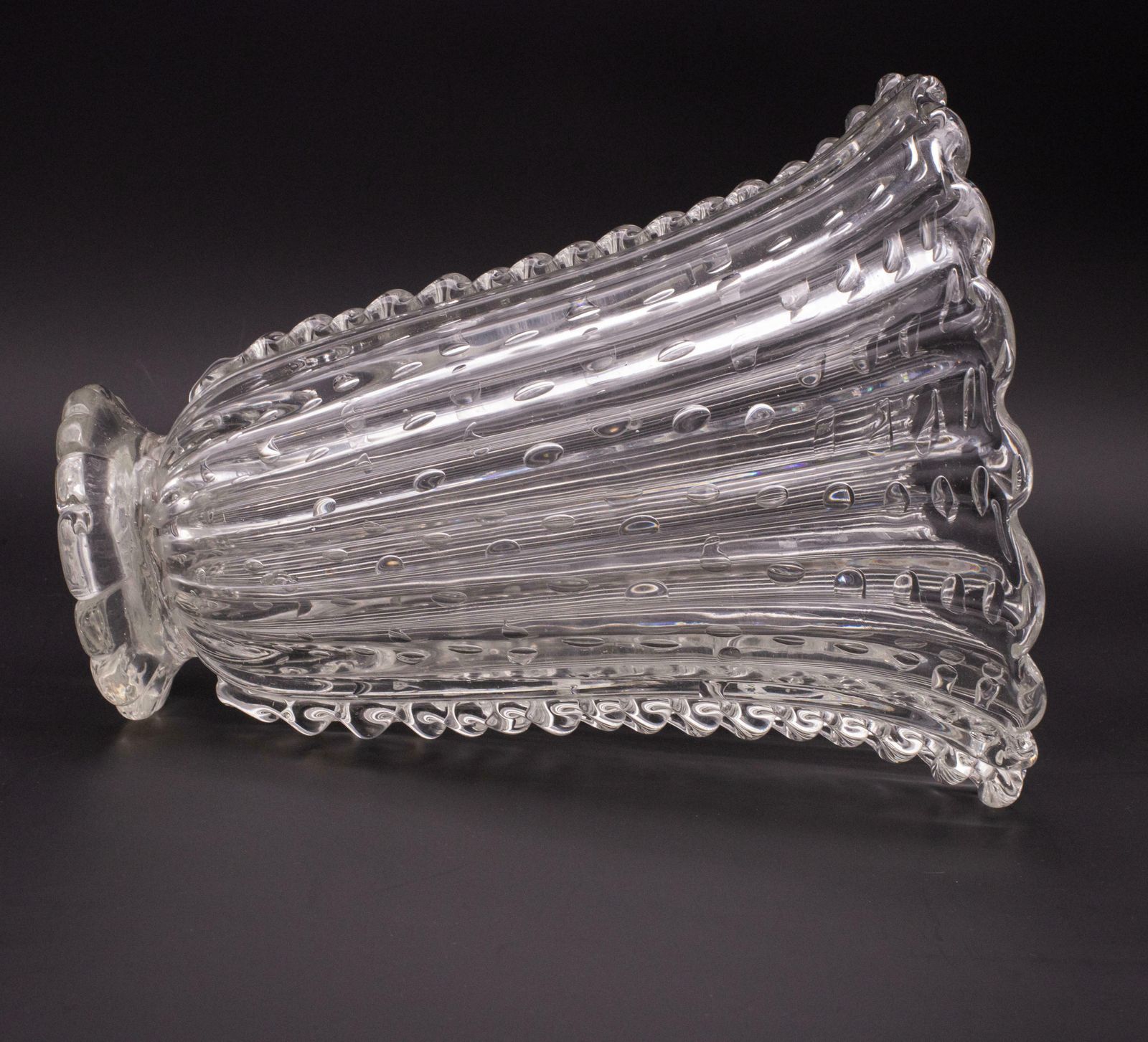 Art Decò Large Size Murano Bullicante Vase By Barovier & Toso, 1930s photo furniture