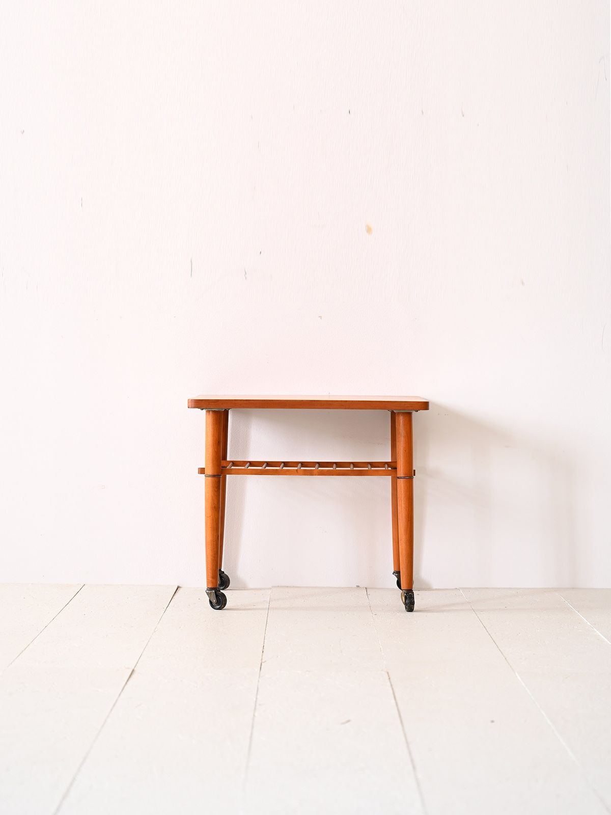 1960s Teak Coffee Table With Wheels photo furniture