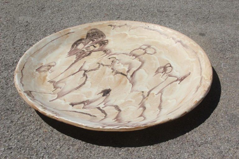 Great Plate Ceramic Glazed Woman Nude Italian Design 1960 photo furniture