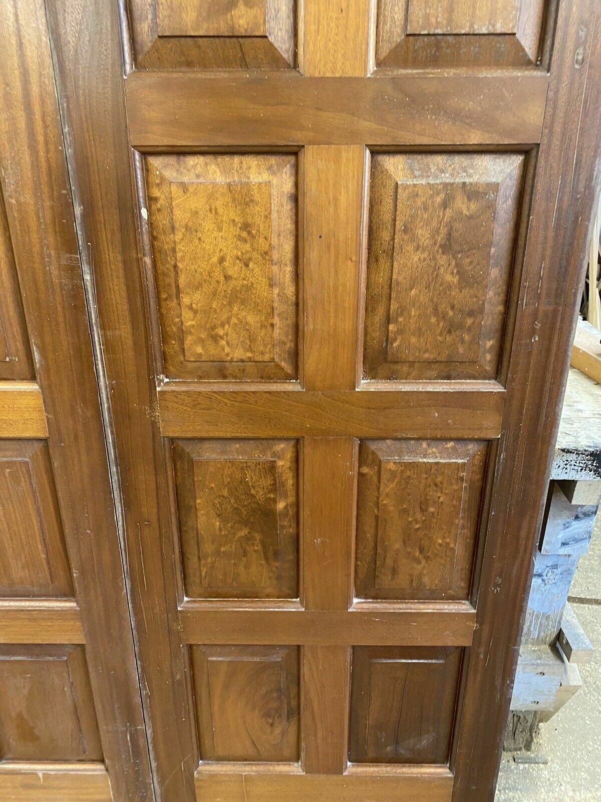 Large Pair Mahogany Front Doors Antique Period Reclaimed Old Set Double Used photo 2655.0