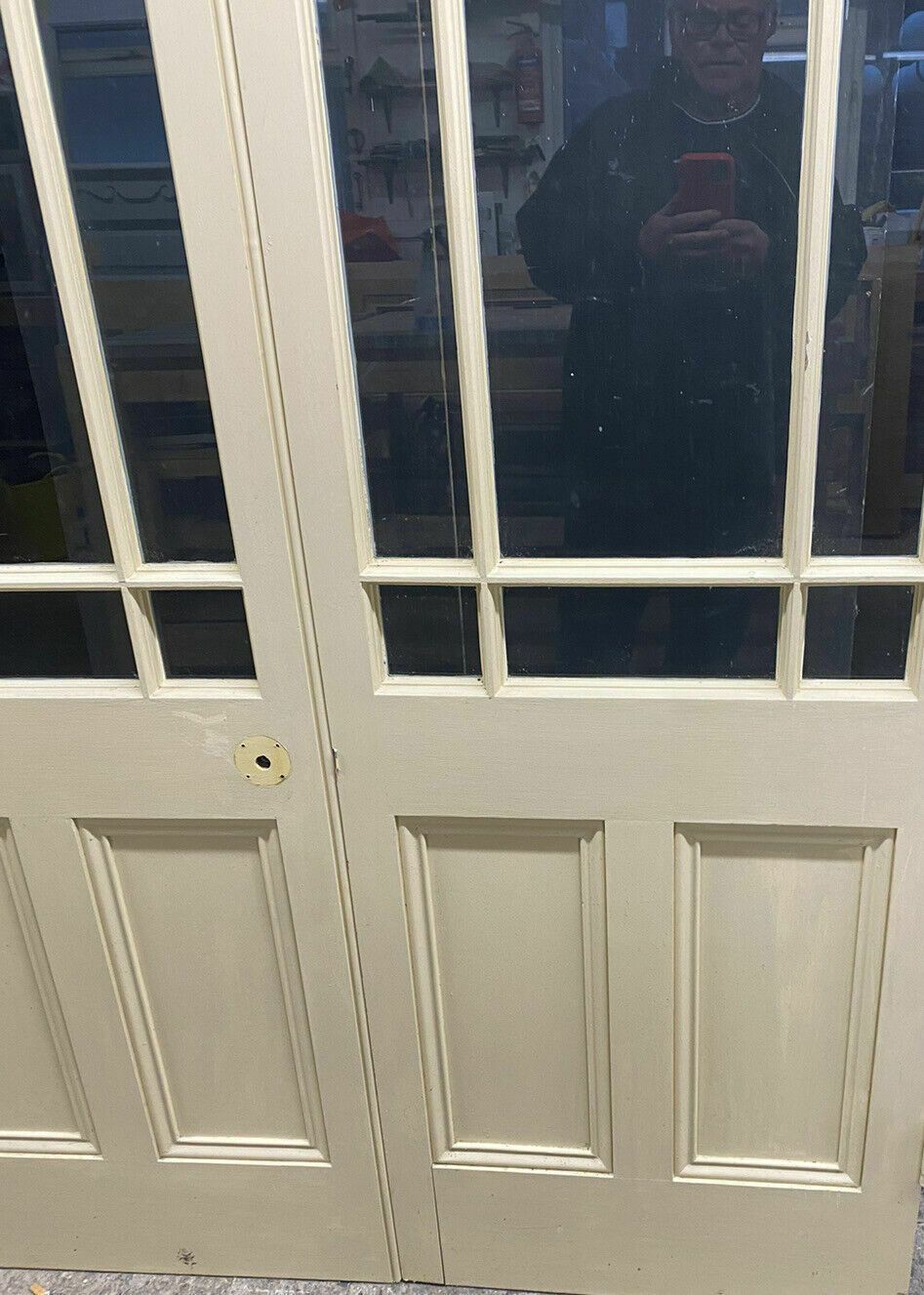 Home Fixtures Victorian French Doors Old Antique Period Reclaimed Pine Wooden Clear Glass photo