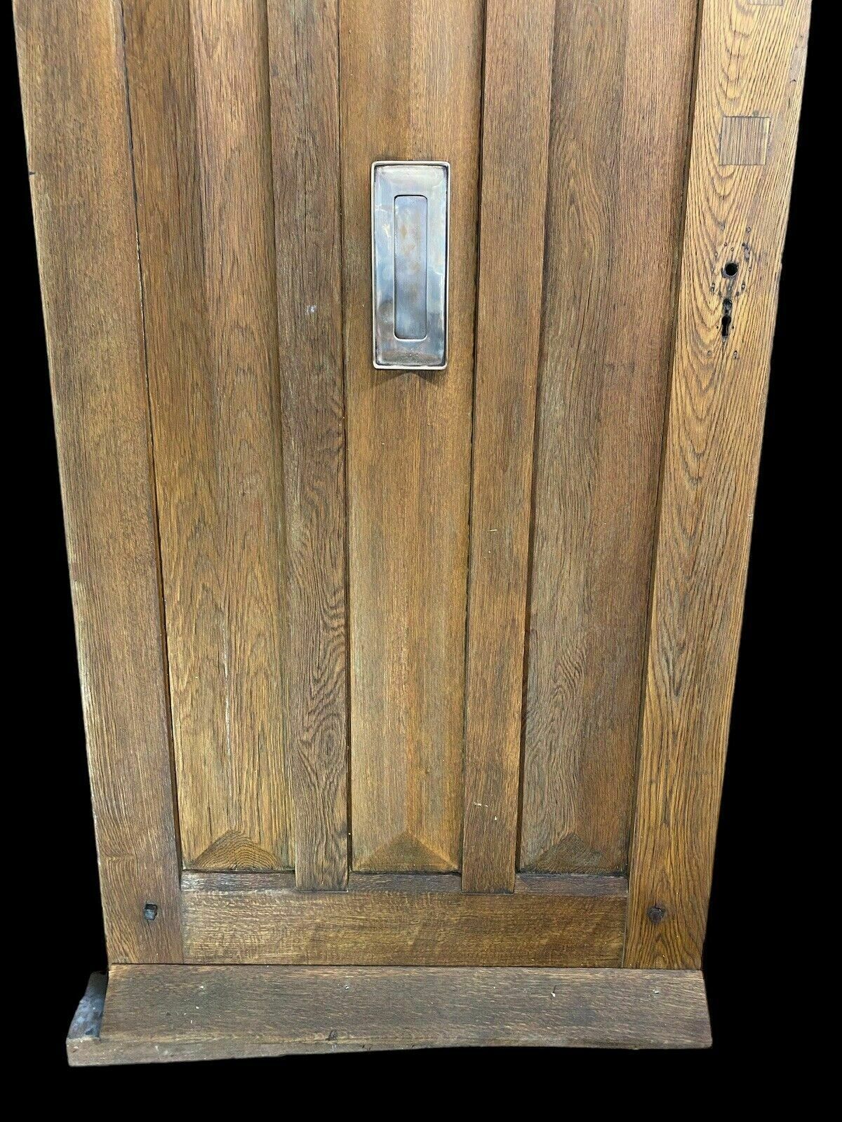 Solid Oak Front Door Old Period Antique Reclaimed Bronze Knocker Letterbox Wood photo Home Fixtures