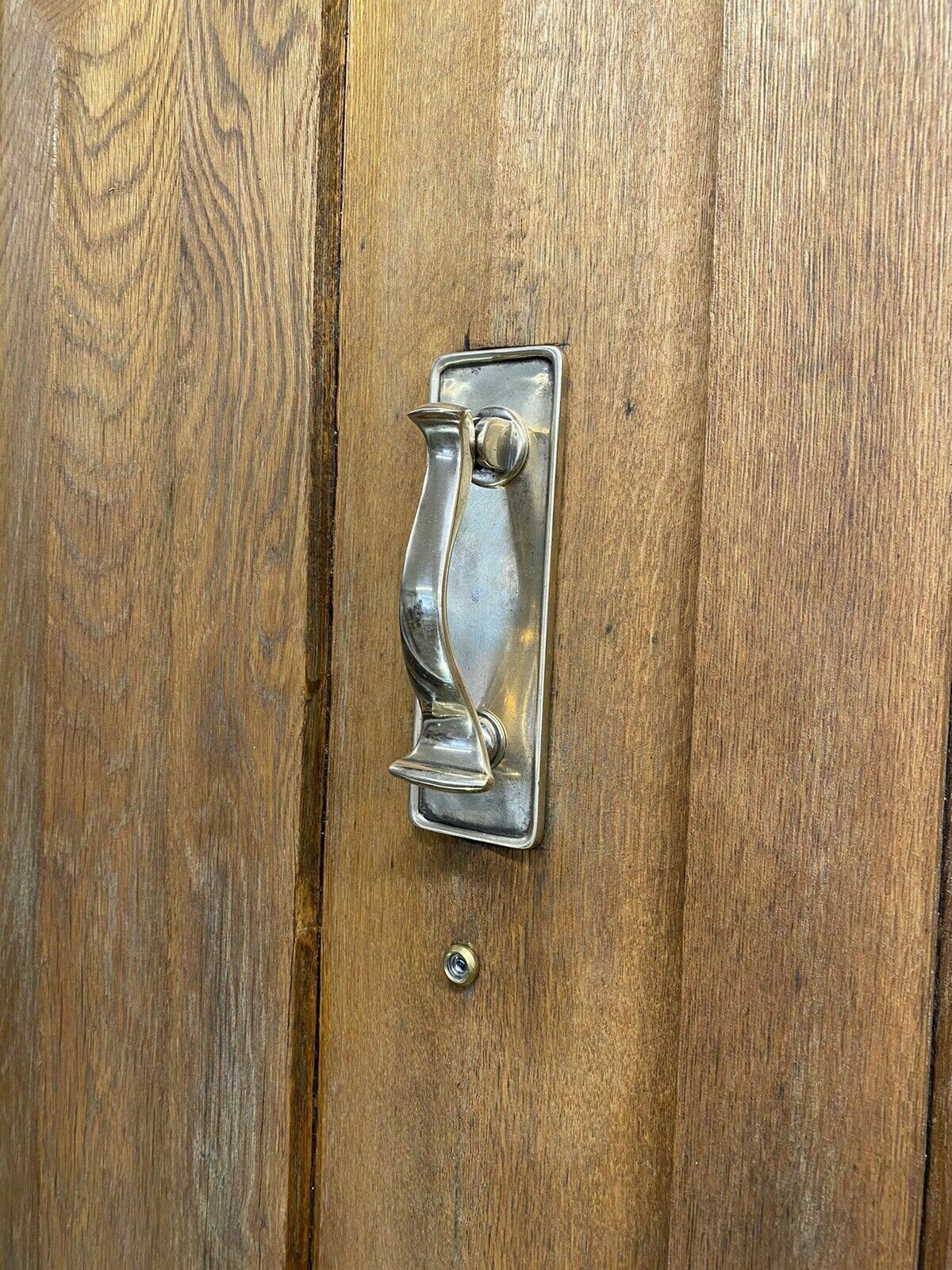 Solid Oak Front Door Old Period Antique Reclaimed Bronze Knocker Letterbox Wood photo vinterior