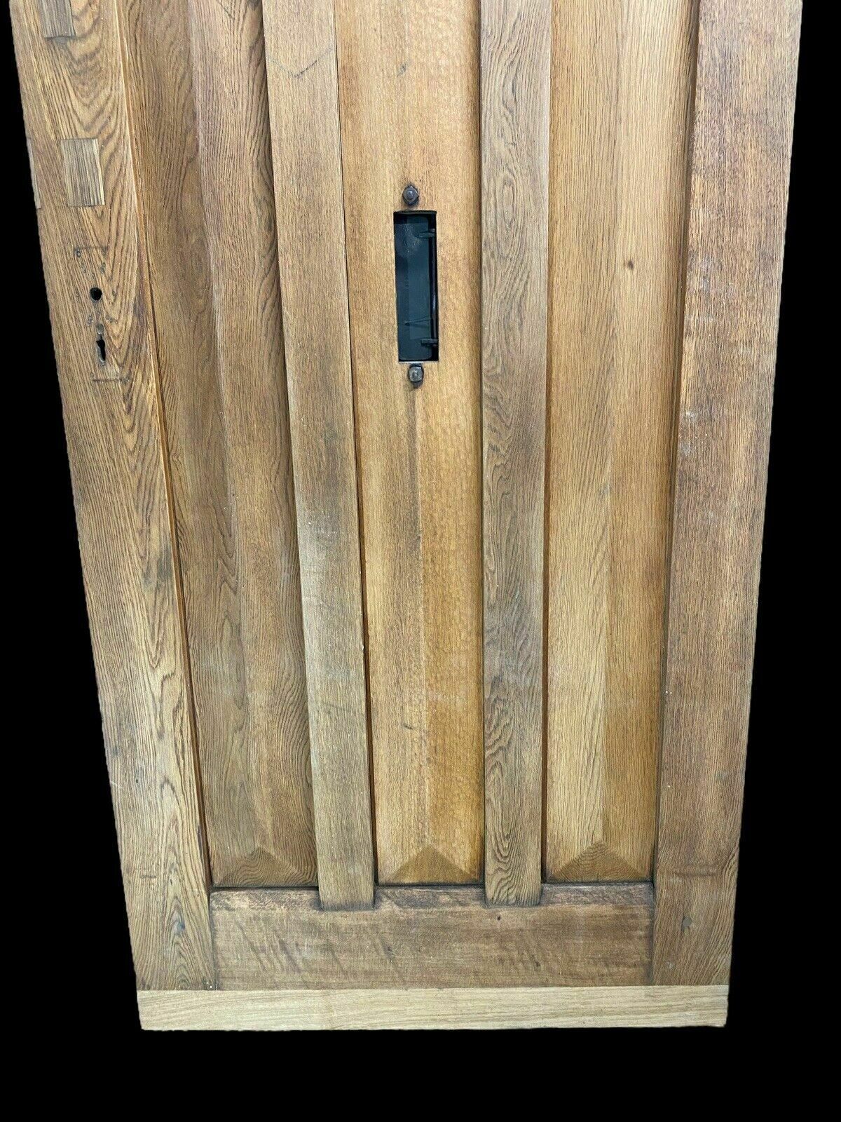 1711.0 Solid Oak Front Door Old Period Antique Reclaimed Bronze Knocker Letterbox Wood photo