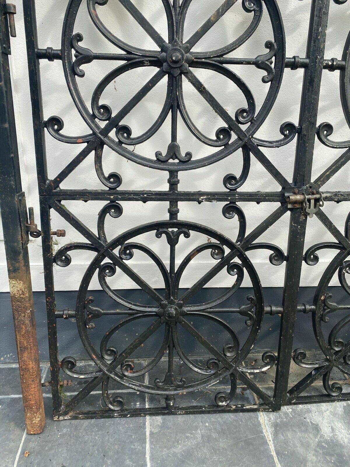 Cast Metal Gates Pair Reclaimed Period Antique Complete Hinges Frame Bolt photo 3481.0