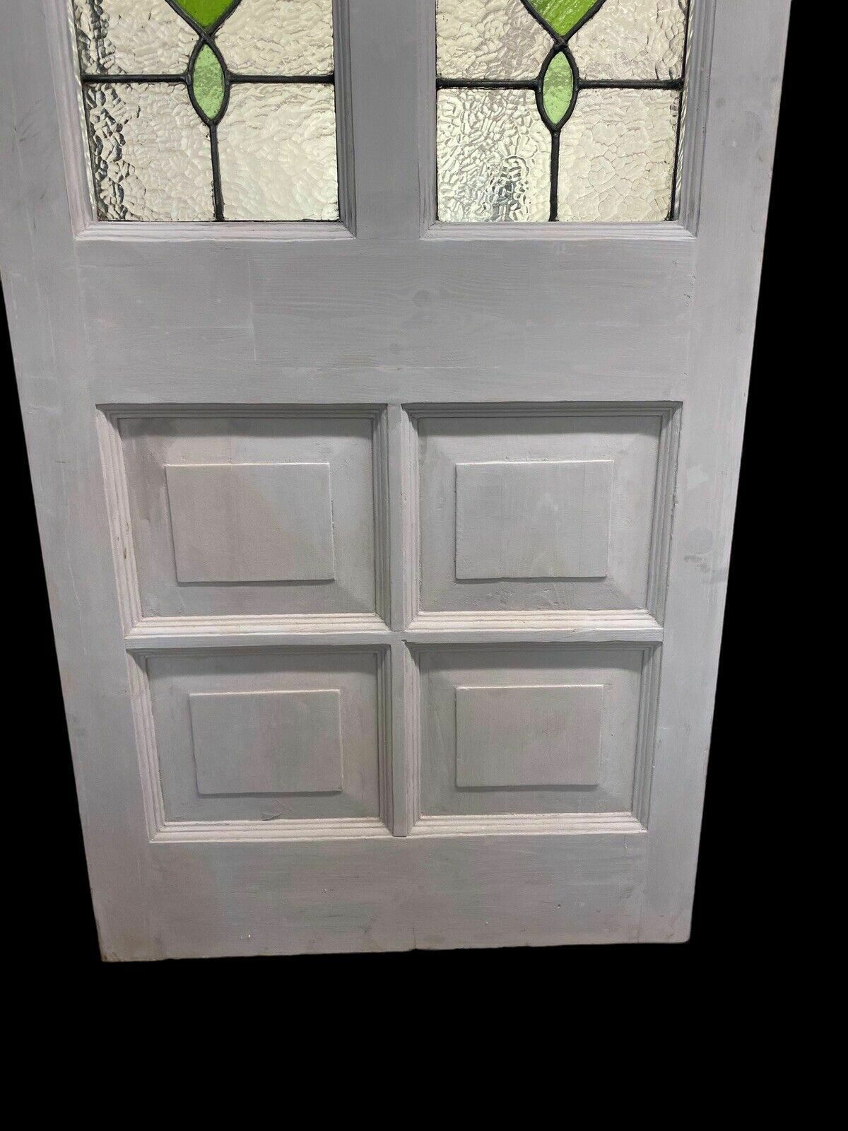 Edwardian Front Door Period Stained Glass Old Reclaimed Antique Lead Wood Pine photo 2301.0
