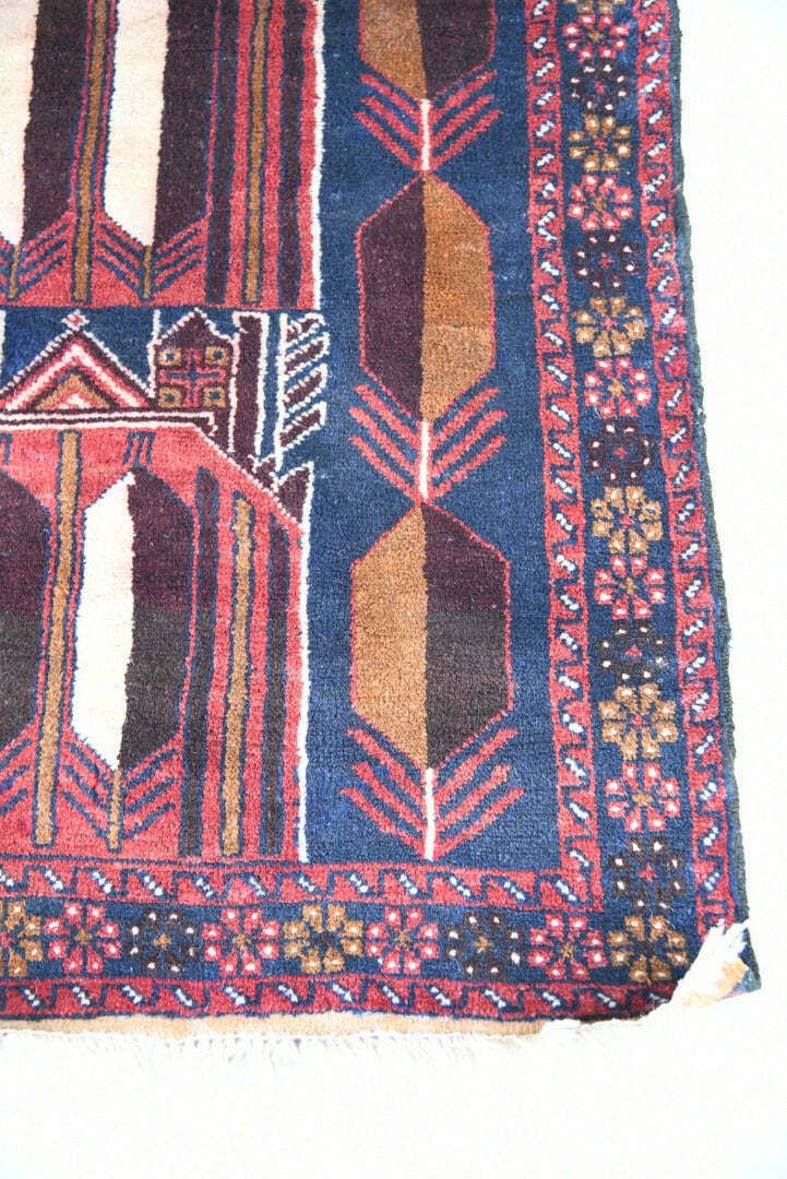 Geometric Wool Rug, Early 20th Century photo buy