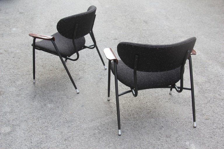 Mid Century Modern Chairs Gastone Rinaldi For Rima Design 1950s Black photo vinterior