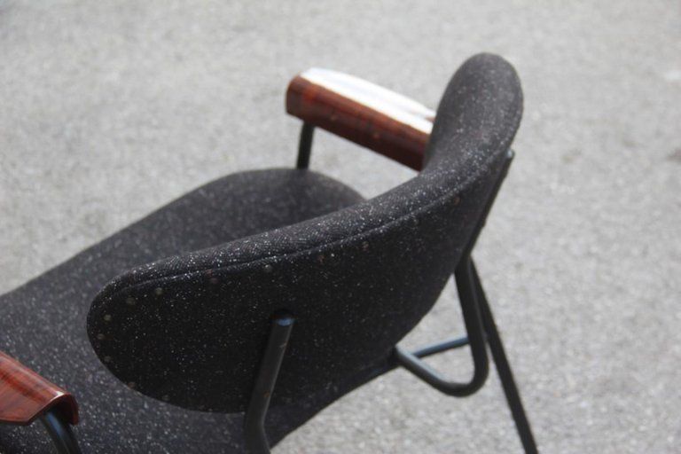 Mid Century Modern Chairs Gastone Rinaldi For Rima Design 1950s Black photo buy
