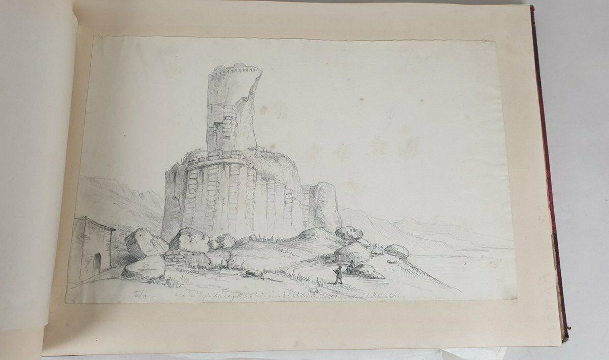 Album Of Travel Drawings, Xixth Century photo vinterior