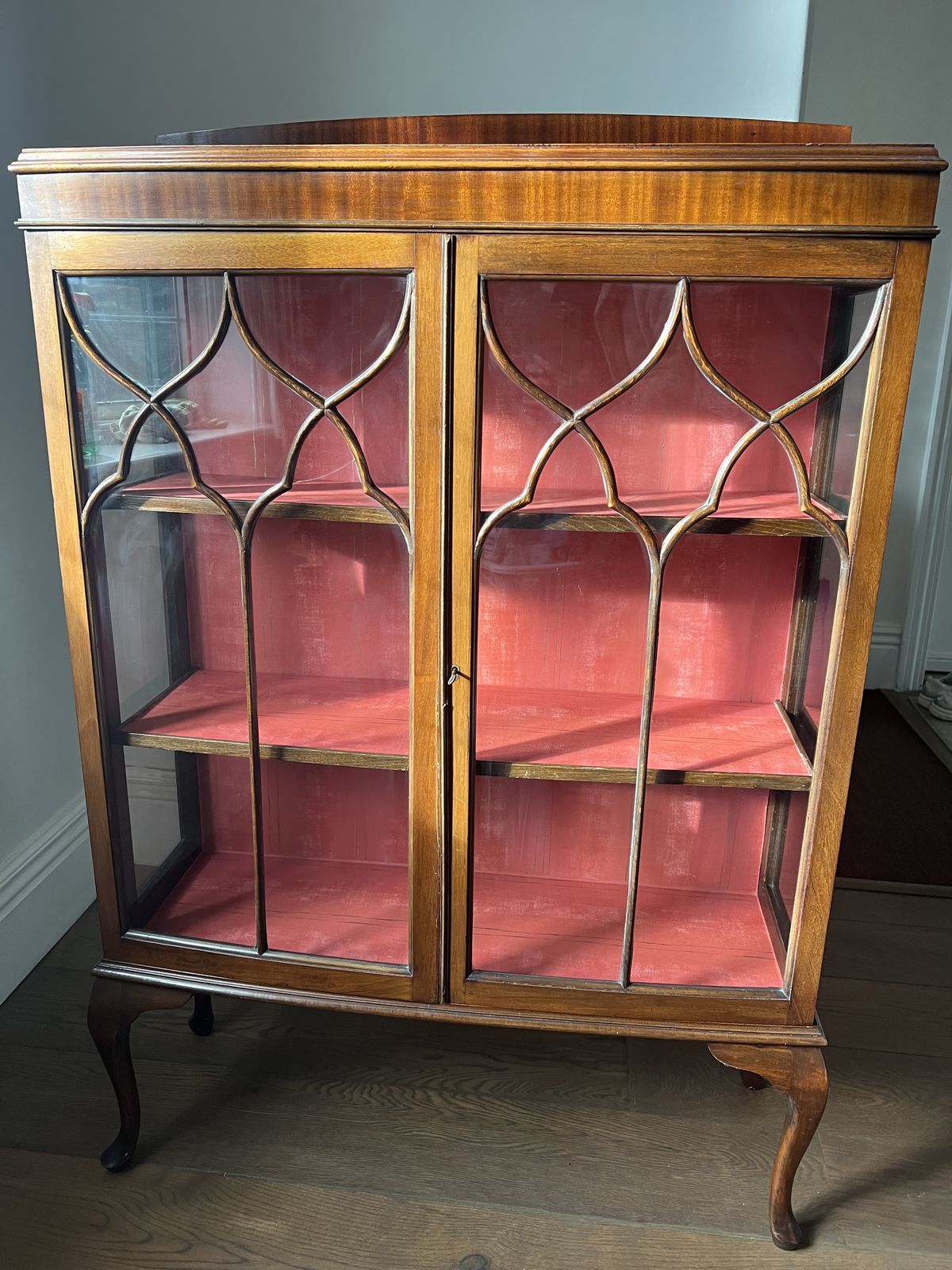 Edwardian Inlaid Glass And Mahogany Display Cabinet