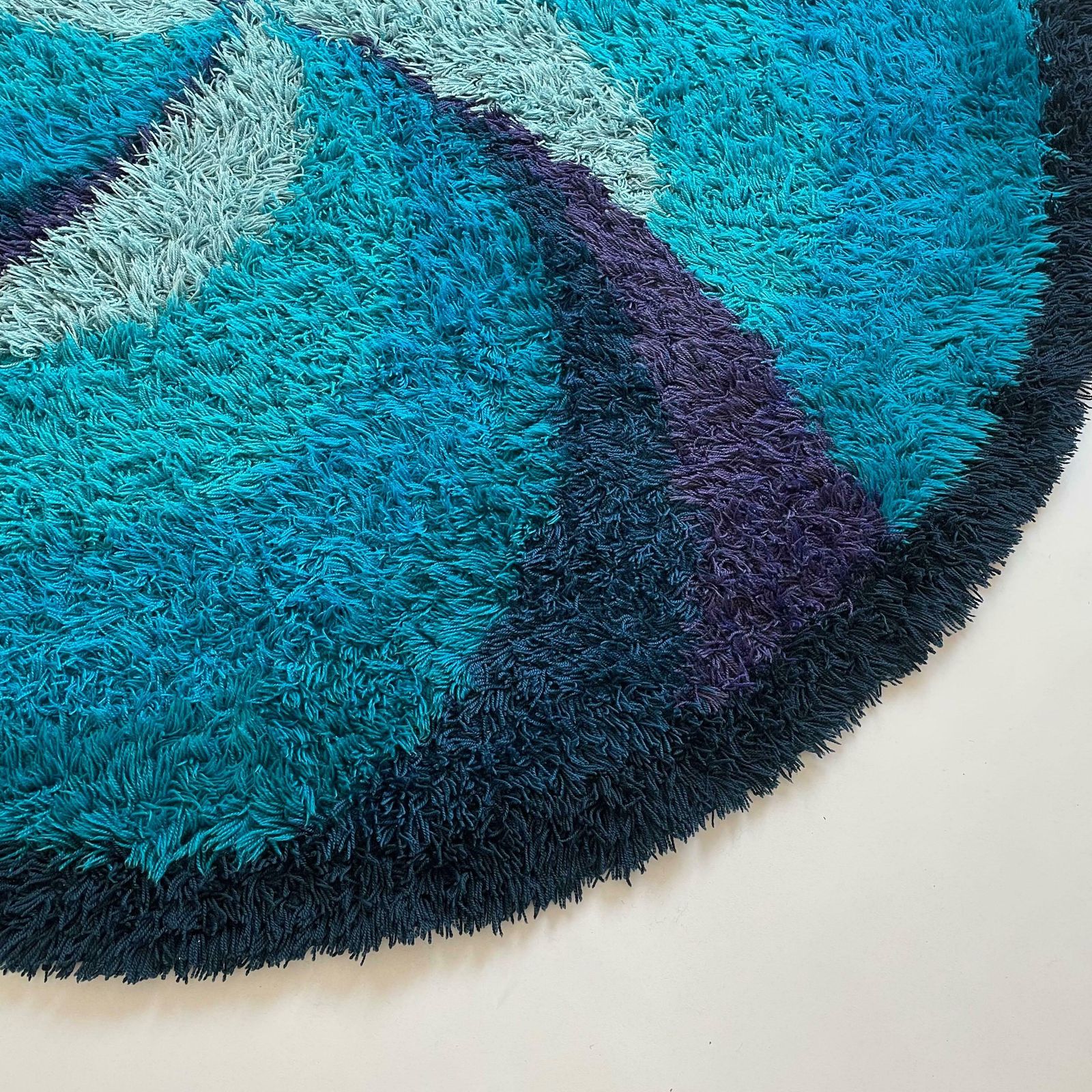 Extra Large Original Scandinavian High Pile Rya Rug By Ege Taepper, 1970s photo Textiles