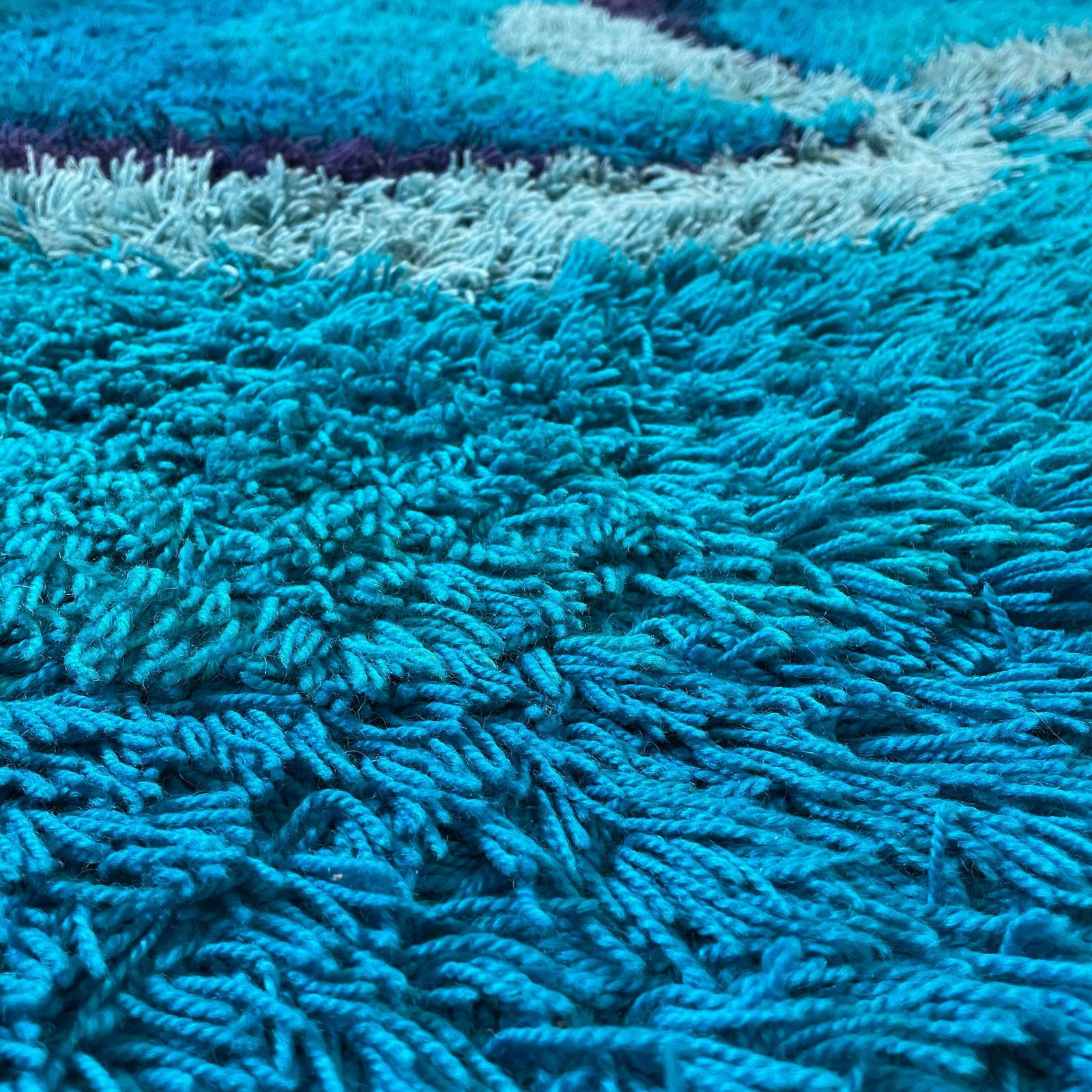 photo vintage Extra Large Original Scandinavian High Pile Rya Rug By Ege Taepper, 1970s