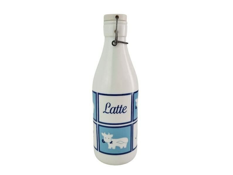 Vintage Opaline Milk Bottle With Rubber Stopper By Cerve, Milk Glass Made In Italy, 1970s Farmhouse Kitchen Decor photo 80.0
