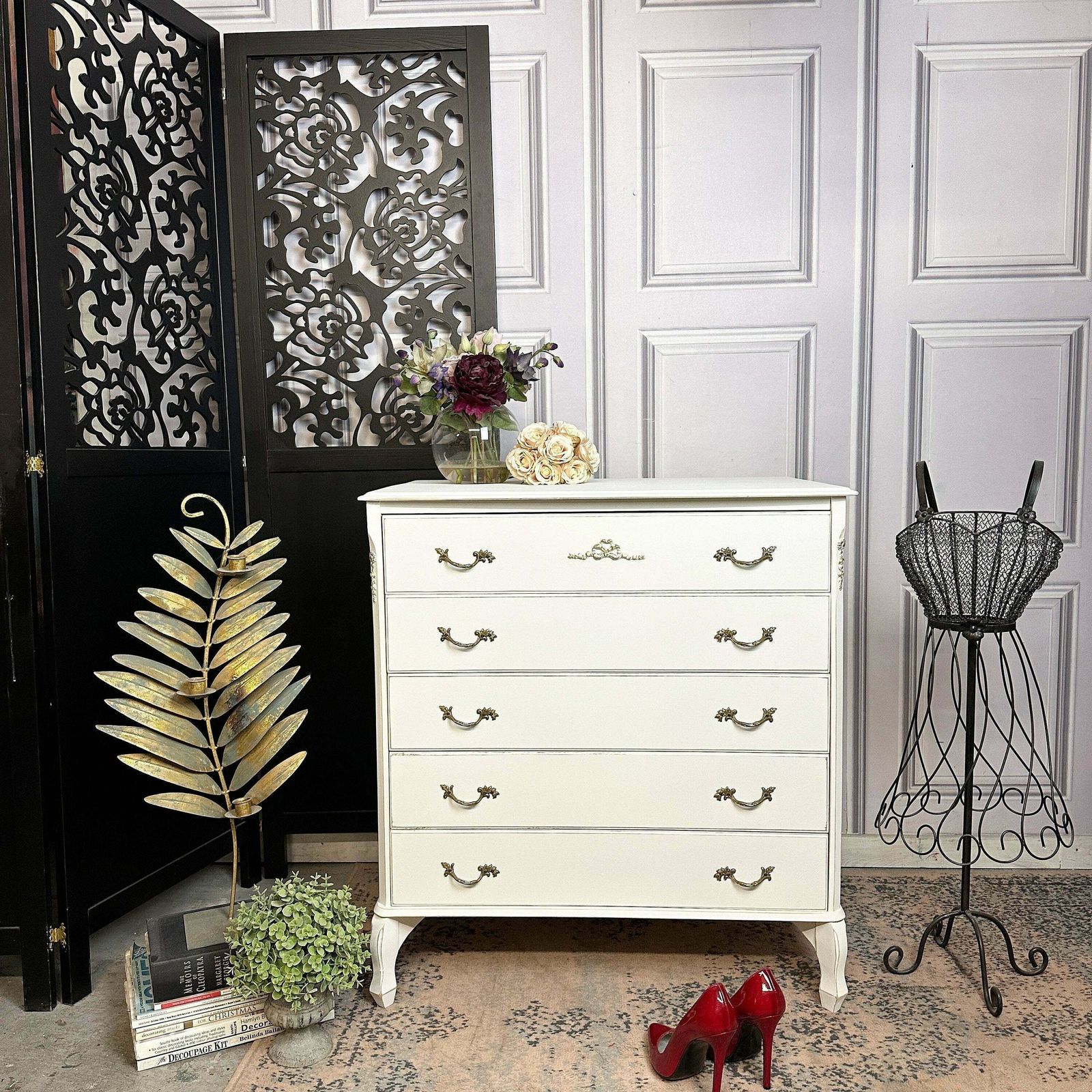 French Style Chest Of Drawers Louis Style Drawers Painted White Commissions Open