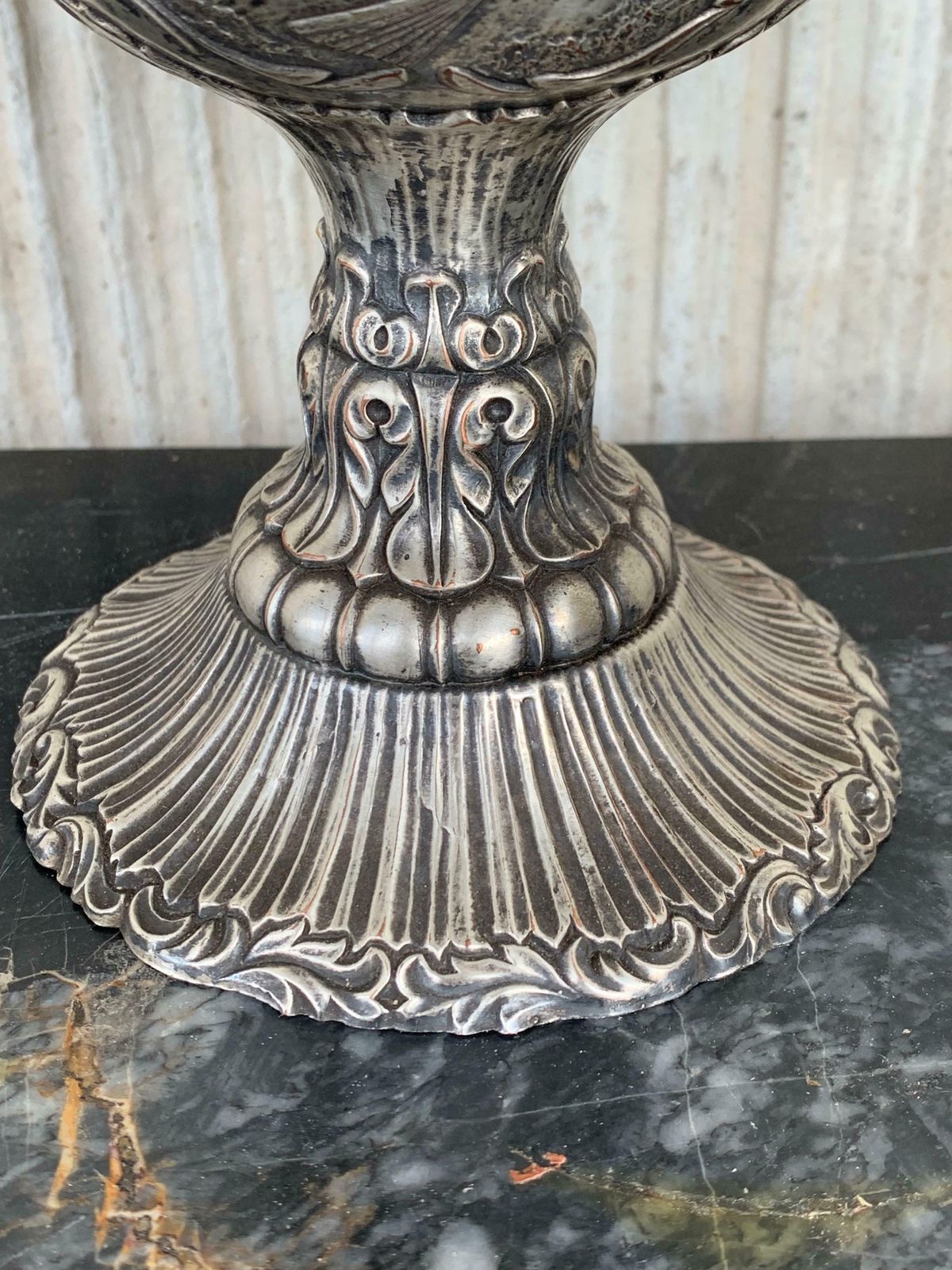Coupe de présentation d'époque édouardienne en argent sterling avec verre intérieur photo vinterior