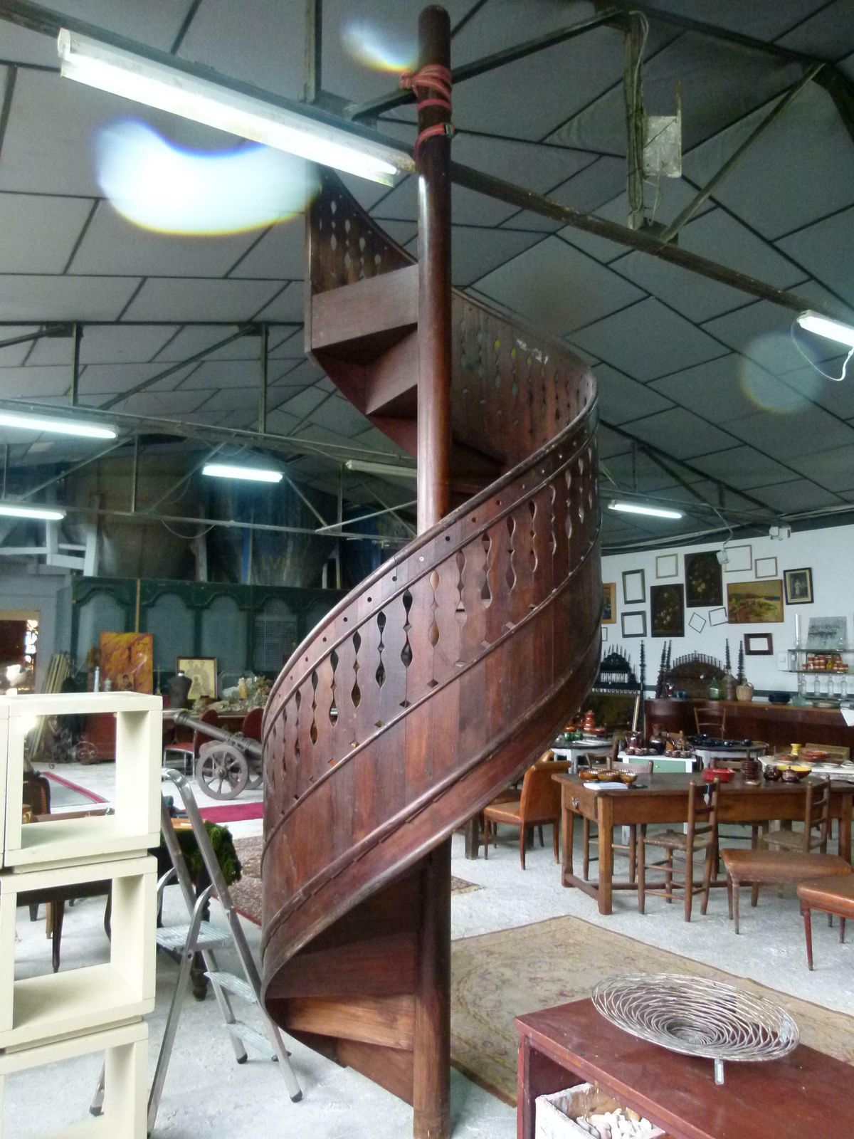 Early 20th Century Spiral Wooden Staircase From Spain photo Home Decor