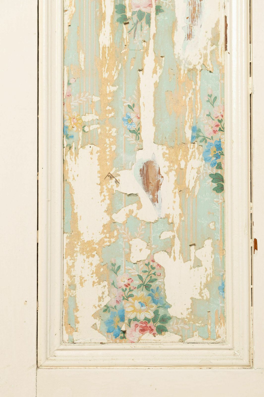 Old Door With Pretty Wallpaper photo furniture