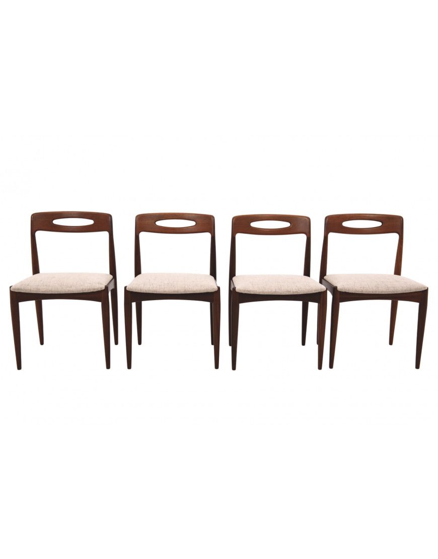 Teak Chairs Designed By Johannes Andersen For Uldum Møbelfabrik, Denmark, 1960.