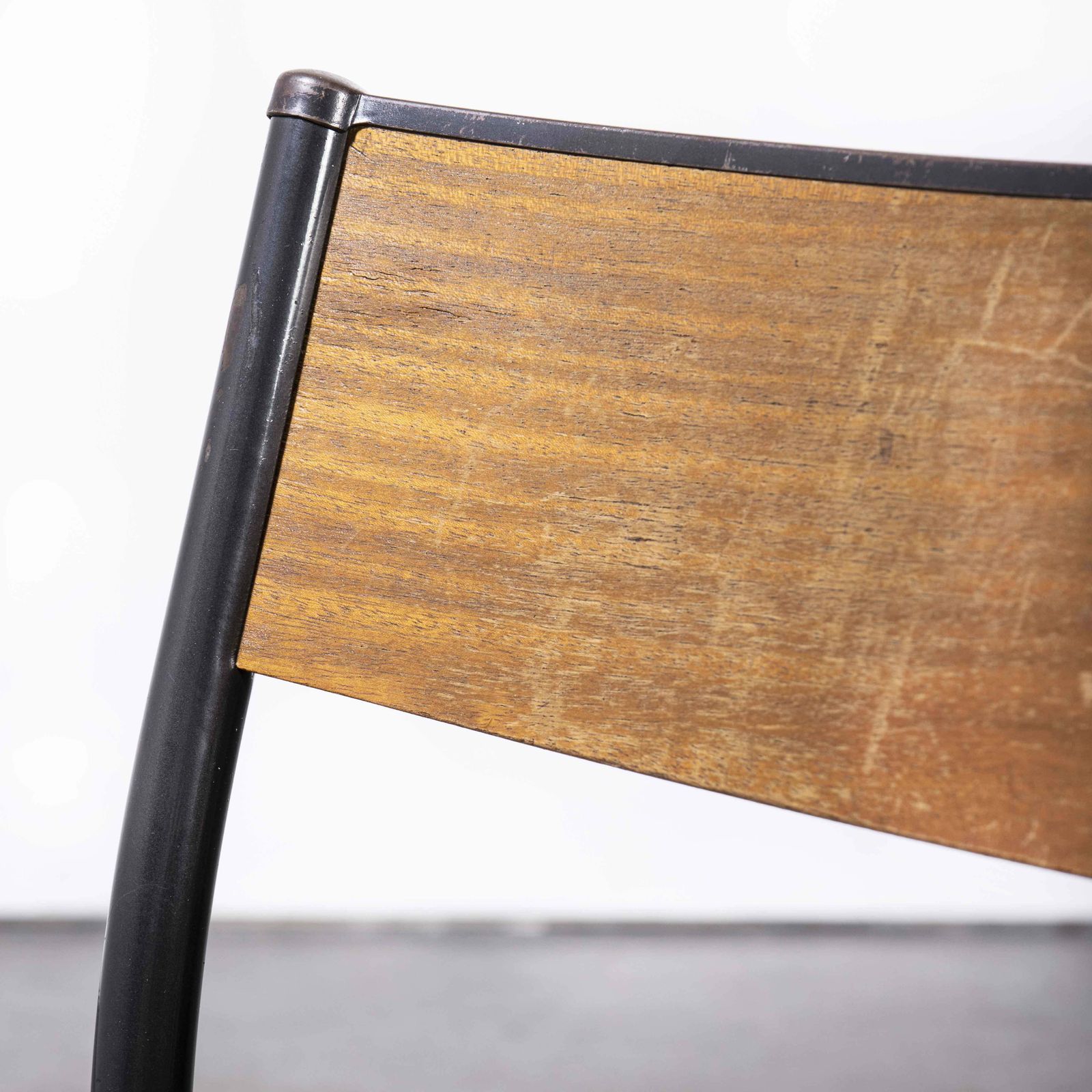 1950’s French Mullca Black Tapered Leg School Dining Chairsvarious Quantities Available photo Furniture
