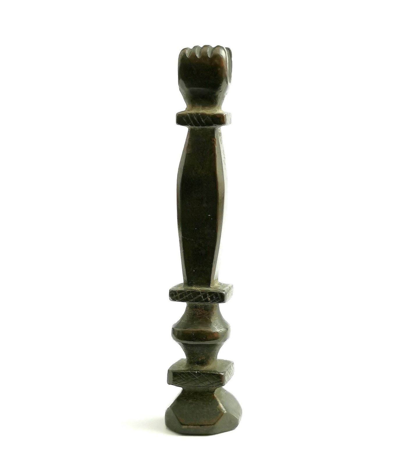 Antique Bronze Wax Seal, Desk Seal, Figa Hand photo for sale