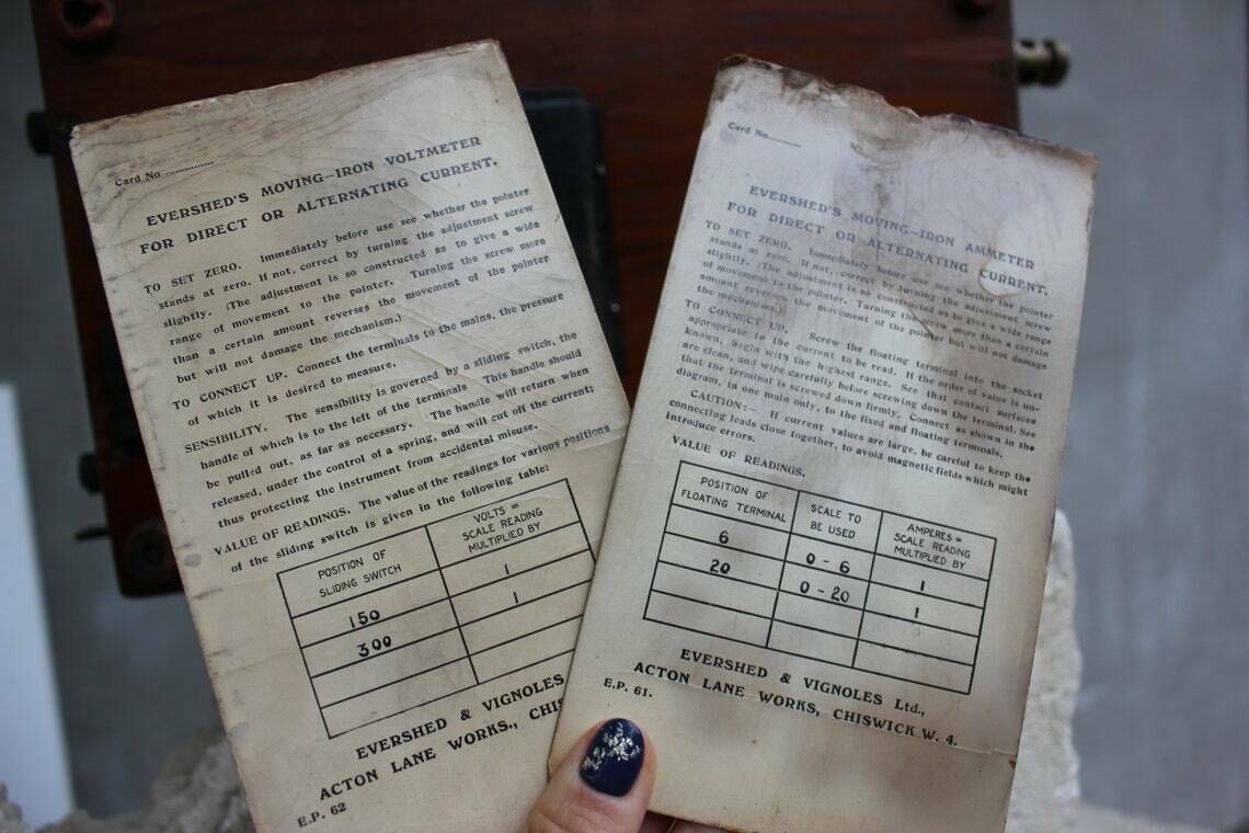 Vintage Rare Volt And Ammeter, Combined Measuring Device Made In England 30's Navigational Military Tool Collectible photo buy