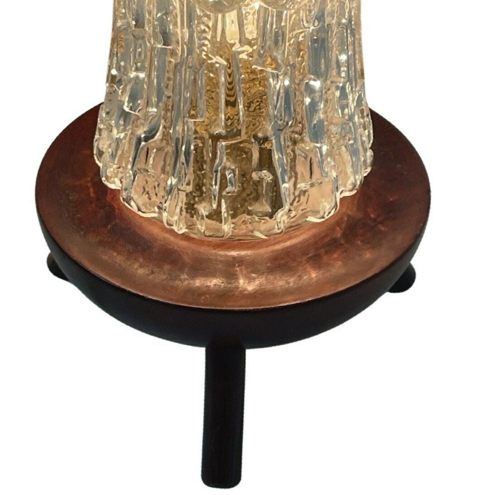 1950's   Table Lamp Of Teak Base And Glass Shade   Mid Century Modern photo 125.0