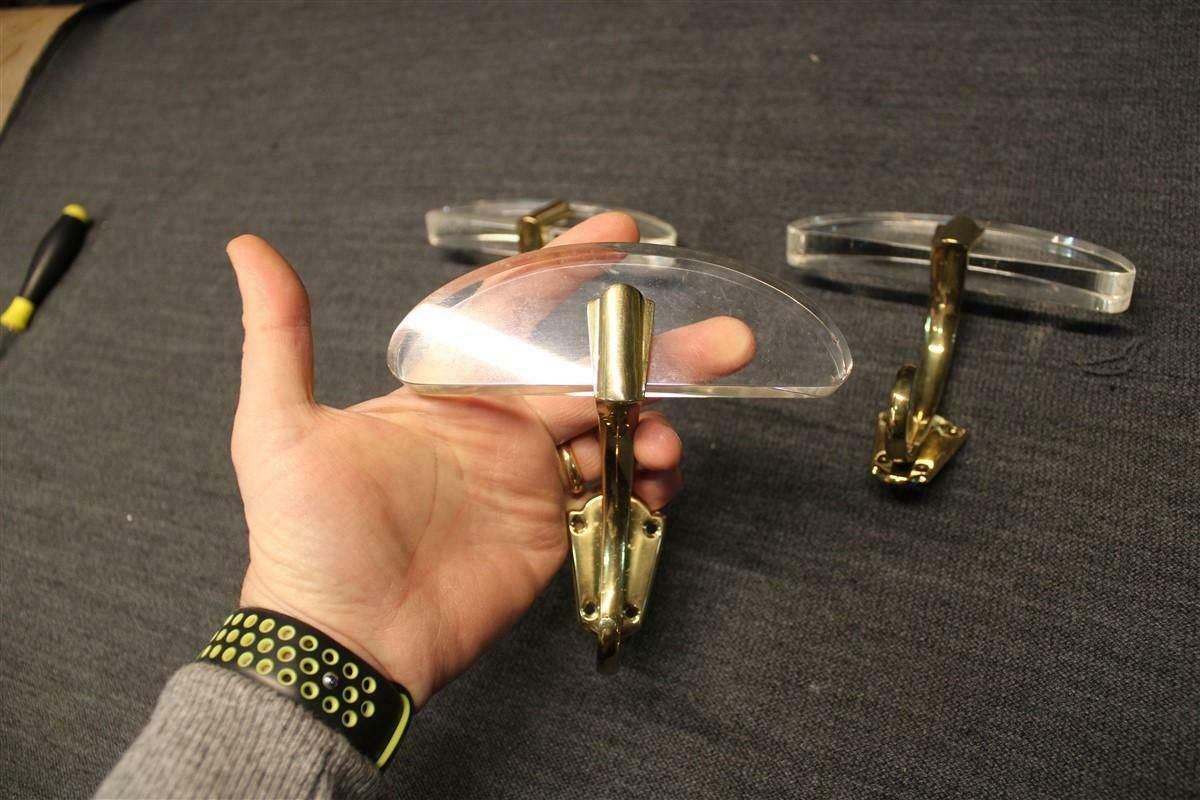 Coat Hangers In Lucite And Solid Brass Italian 1950s Mid Century Design photo buy