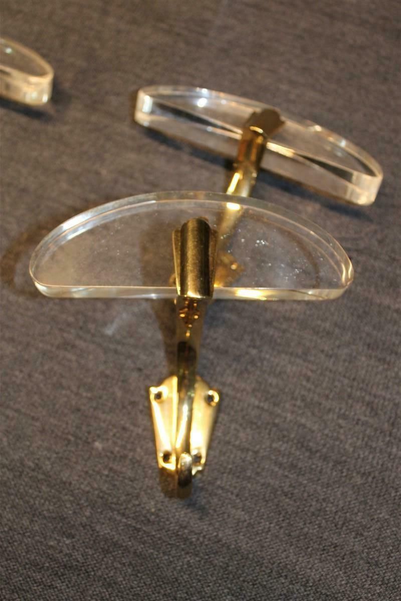 photo furniture Coat Hangers In Lucite And Solid Brass Italian 1950s Mid Century Design