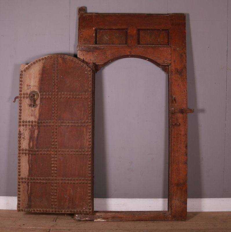 Moroccan Wooden Studded Door And Frame photo furniture