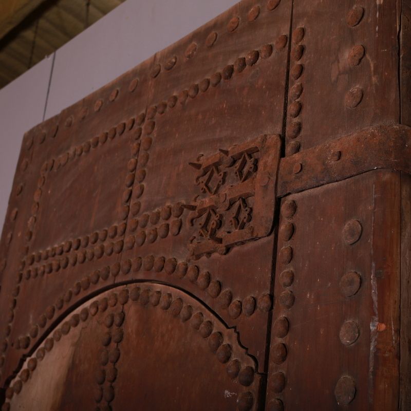 Moroccan Wooden Studded Door And Frame photo vinterior